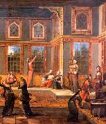 Jean-Baptiste Van Mour Harem scene with the Sultan France oil painting artist